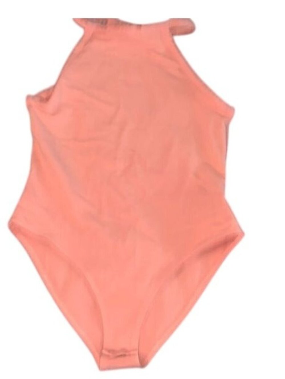 Peach Halter Bodysuit With Snap Closure Forever 21 Womens S
